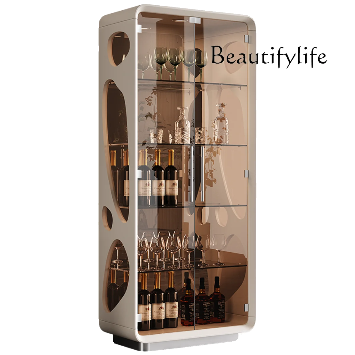 Living room wine cabinet display household TV cabinet edge red wine cabinet glass light luxury high-end wall
Living room wine cabinet display household TV cabinet edge red wine cabinet glass light luxury high-end wall