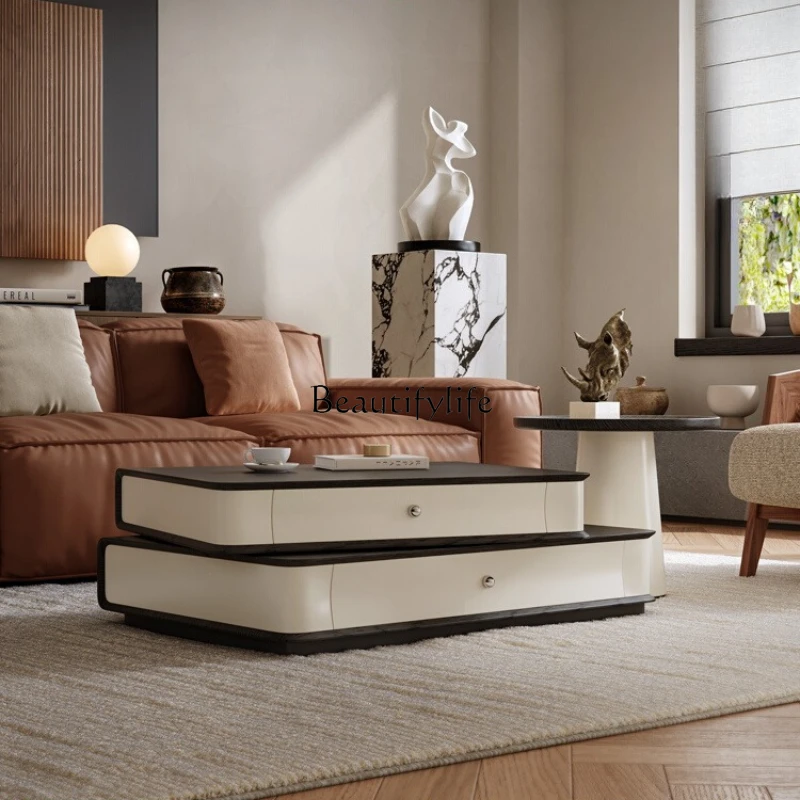 Italian minimalist creative coffee table combination living room household small apartment high-gloss paint tea table
Italian minimalist creative coffee table combination living room household small apartment high-gloss paint tea table