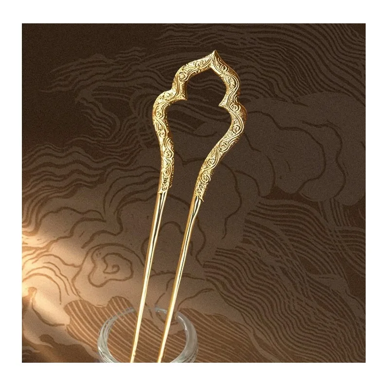 Tang Feng Double-sided Chiseled Flower Gourd Hairpin Restoration Hanfu Hair Accessories Fulu Baoxiang Gold-plated Antique Headge
Tang Feng Double-sided Chiseled Flower Gourd Hairpin Restoration Hanfu Hair Accessories Fulu Baoxiang Gold-plated Antique Headge