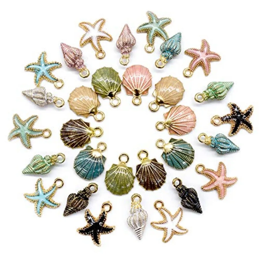 Starfish Conch Seashell Metal Gold Plated Enamel Pendants for DIY Jewelry Making Enamel Style
Starfish Conch Seashell Metal Gold Plated Enamel Pendants for DIY Jewelry Making Enamel Style