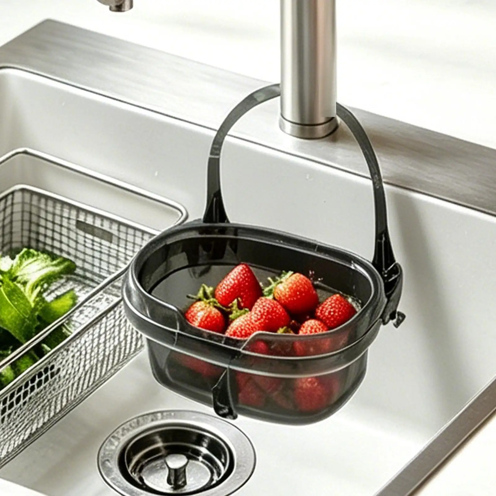Sink Strainer Basket for Food Waste Faucet Mount Garbage Filter with Push-to-pour Design Large Capacity Kitchen Food Waste
Sink Strainer Basket for Food Waste Faucet Mount Garbage Filter with Push-to-pour Design Large Capacity Kitchen Food Waste