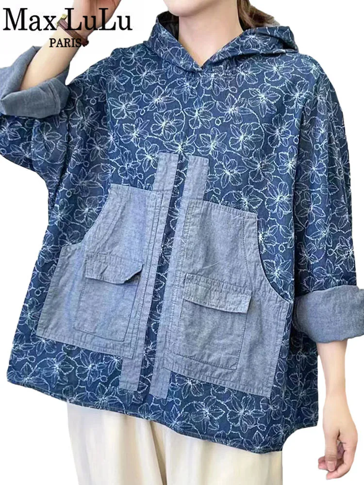 Max LuLu 2023 Spring Womens Fashion Loose Denim Hooded Printed Shirts Ladies Casual Vintage Blouses Luxury Floral Tops Oversized
Max LuLu 2023 Spring Womens Fashion Loose Denim Hooded Printed Shirts Ladies Casual Vintage Blouses Luxury Floral Tops Oversized