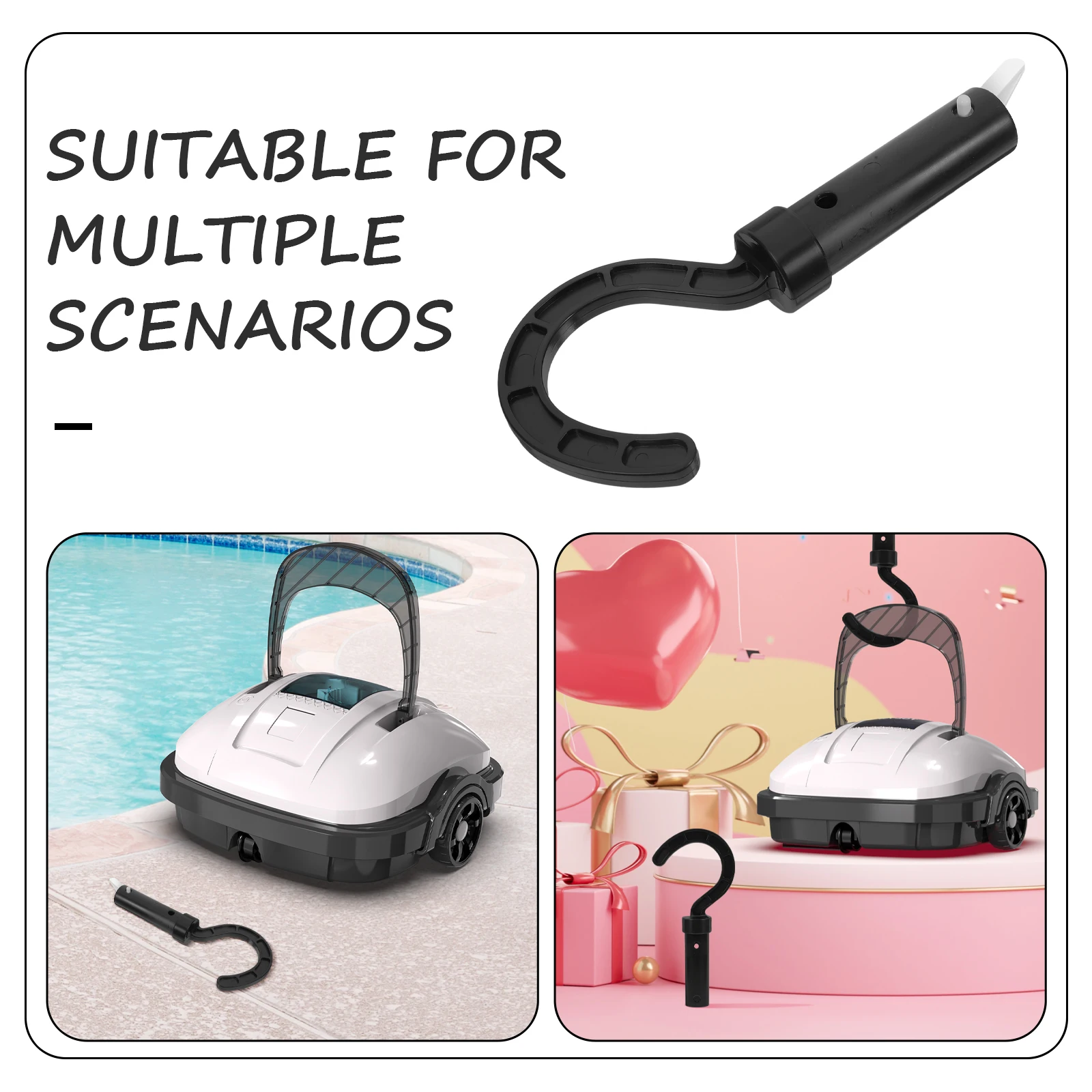 Cleaner Hook for Robot Pool Equipment Black Tool Holder Multiuse Baby Pool Accessories Storage Telescopic Pole Compatible 
Cleaner Hook for Robot Pool Equipment Black Tool Holder Multiuse Baby Pool Accessories Storage Telescopic Pole Compatible