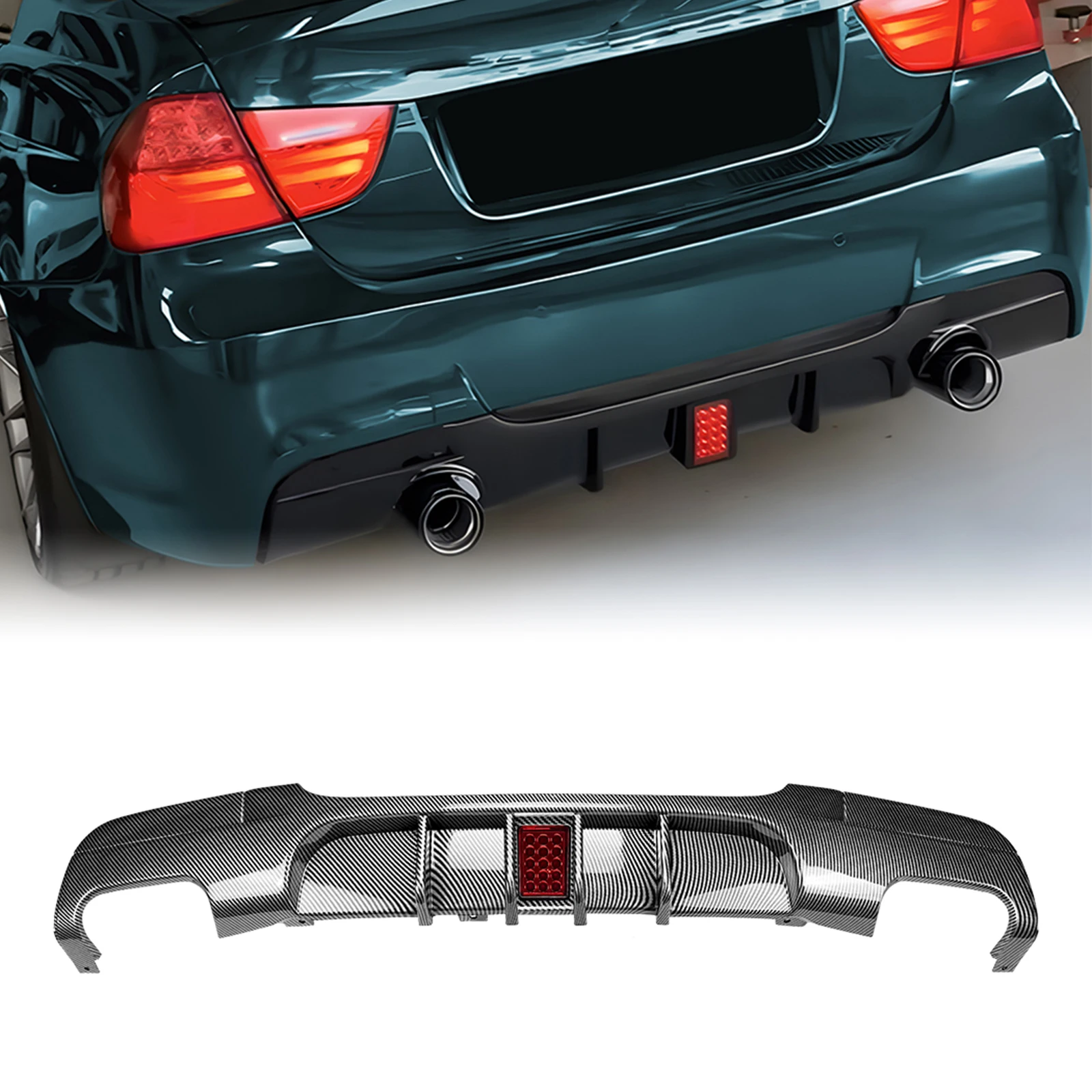 Modified Rear Bumper Diffuser Splitter Spoiler Lip For BMW 3 Series E90 E91 M Sport 318i 320i 325i 328i 330i 335i Sedan 2005-12
Modified Rear Bumper Diffuser Splitter Spoiler Lip For BMW 3 Series E90 E91 M Sport 318i 320i 325i 328i 330i 335i Sedan 2005-12