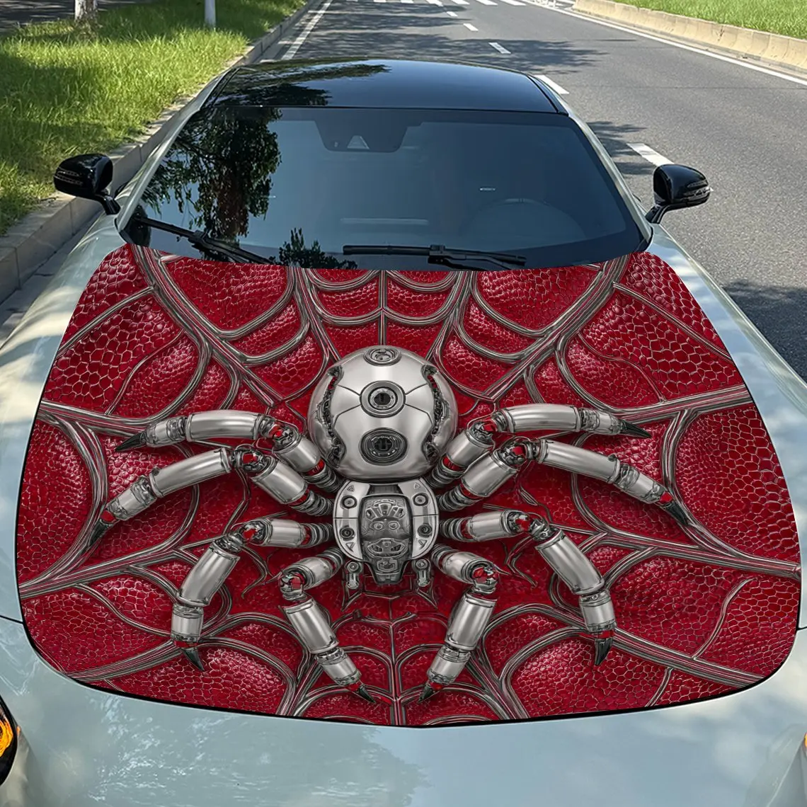 Metallic Mechanical Spider Pattern car hood stickers, waterproof self-adhesive, scratch resistant, easy to stick, durable car PV
Metallic Mechanical Spider Pattern car hood stickers, waterproof self-adhesive, scratch resistant, easy to stick, durable car PV