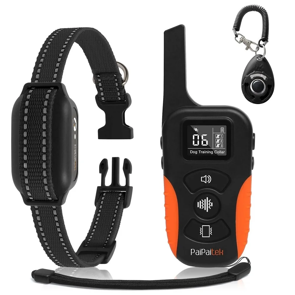 Dog Training Collar&Clicker Set,1000m No Shock Collar Suitable for All Size Dogs,Rechargeable Waterproof Electronic Dog Collar
Dog Training Collar&Clicker Set,1000m No Shock Collar Suitable for All Size Dogs,Rechargeable Waterproof Electronic Dog Collar