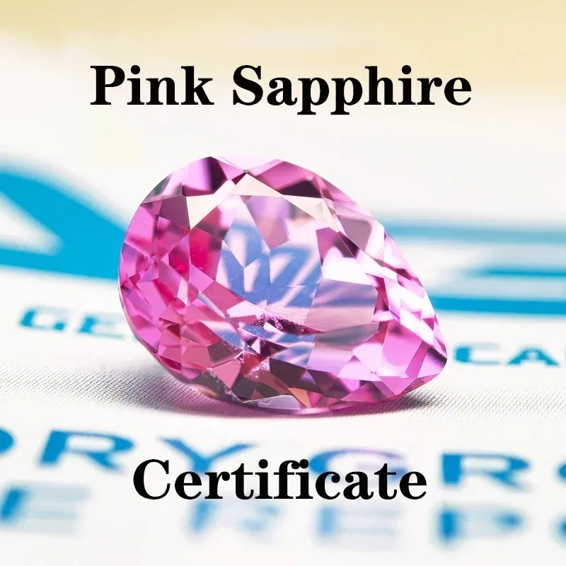 Lab Grown Sapphire Pear Cut Pink Color Charms Extremely Shiny Quality DIY Jewelry Selectable AGL Certificate
Lab Grown Sapphire Pear Cut Pink Color Charms Extremely Shiny Quality DIY Jewelry Selectable AGL Certificate