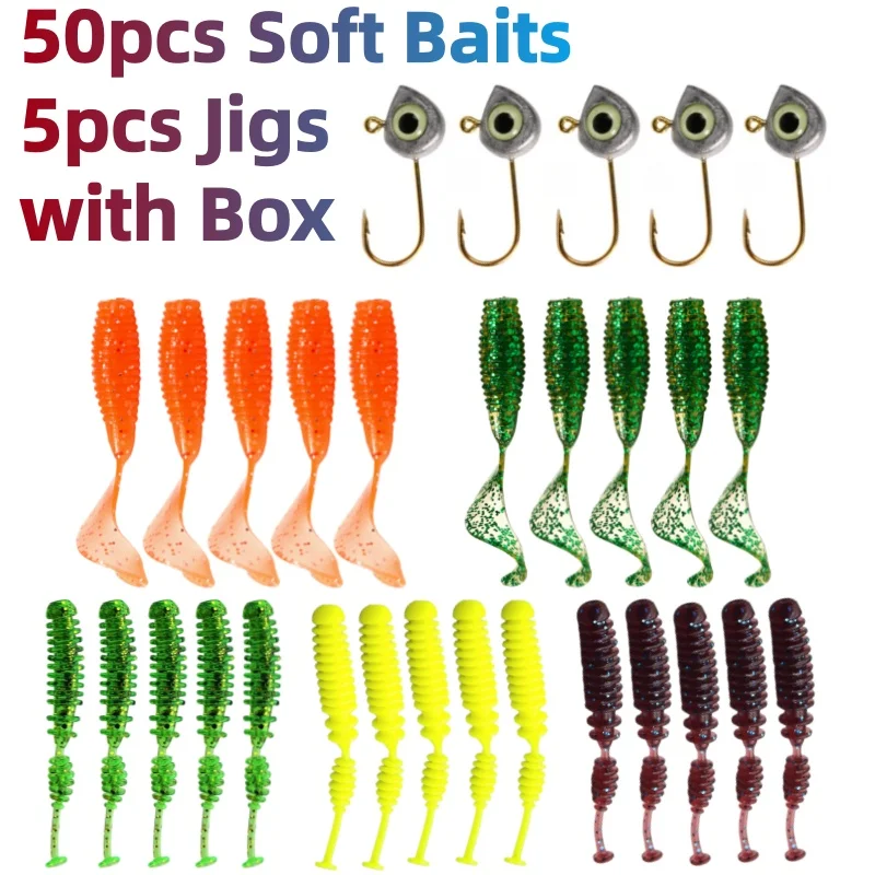 Luminous 55PCS 3D Eye Jig Head Kit 1g 2g 3g 4g 5g 7g Lead Fish Head Jigging Compatible with Any Soft Bait Bass Carp Ice Fishing
Luminous 55PCS 3D Eye Jig Head Kit 1g 2g 3g 4g 5g 7g Lead Fish Head Jigging Compatible with Any Soft Bait Bass Carp Ice Fishing