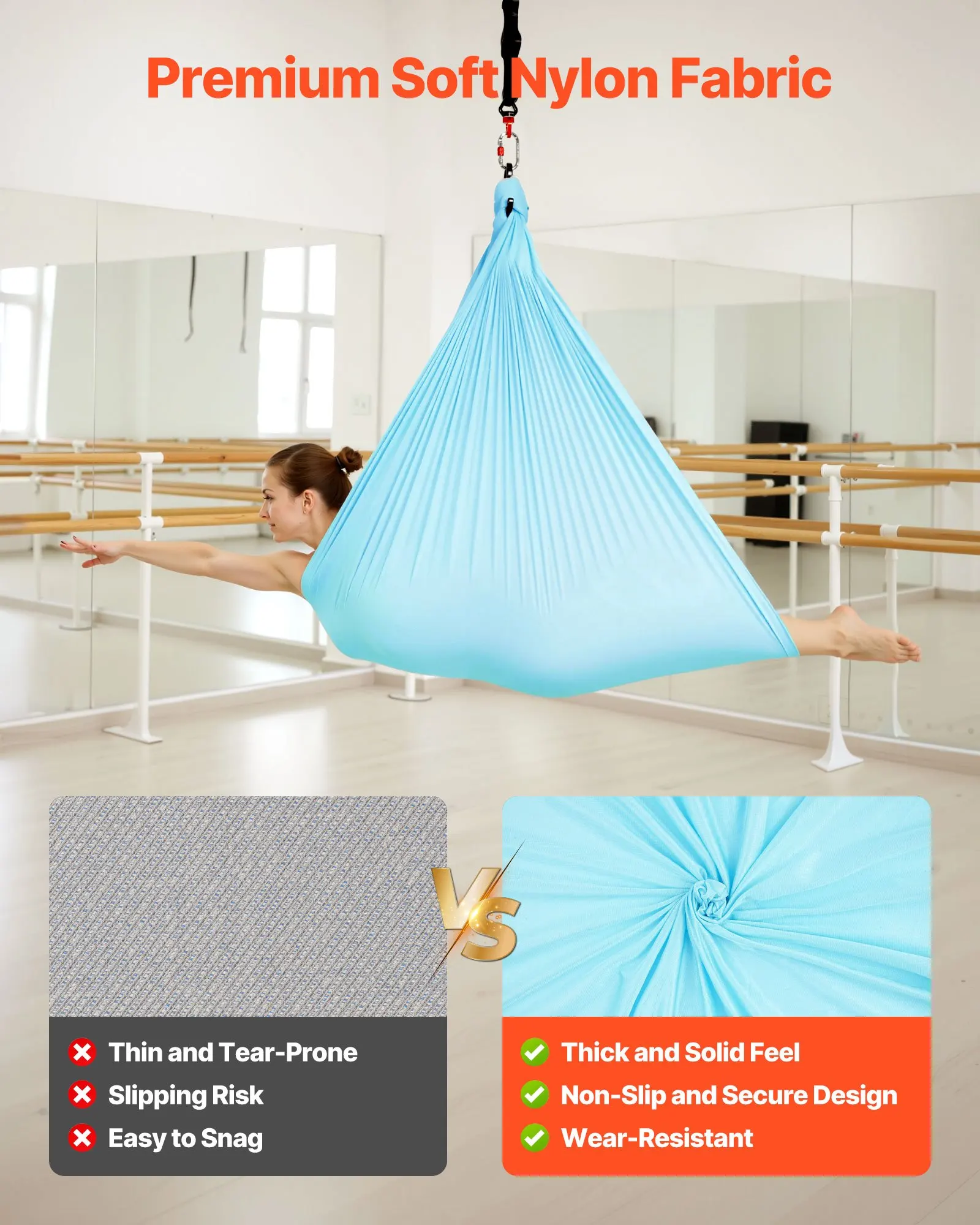 Aerial Yoga Hammock, Maximum 300 Lbs Load Aerial Silk, Yoga Swing With Nylon Fabric, Daisy Rope, PE Zipper Bag, Gymnastics
Aerial Yoga Hammock, Maximum 300 Lbs Load Aerial Silk, Yoga Swing With Nylon Fabric, Daisy Rope, PE Zipper Bag, Gymnastics