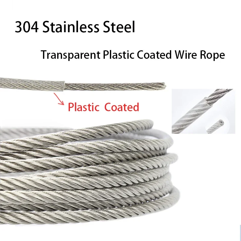 Diameter 0.38mm-12 mm Length 1m/10m Clothesline PVC Transparent Plastic Coated No Burr 304 Stainless Steel Wire Rope Cable
Diameter 0.38mm-12 mm Length 1m/10m Clothesline PVC Transparent Plastic Coated No Burr 304 Stainless Steel Wire Rope Cable