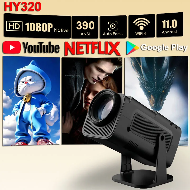 KaiAqua 4K Android 11 Projector Native 1080P 390ANSI HY320 Dual Wifi6 BT5.0 1920*1080P Cinema portable Projetor upgrated HY300
KaiAqua 4K Android 11 Projector Native 1080P 390ANSI HY320 Dual Wifi6 BT5.0 1920*1080P Cinema portable Projetor upgrated HY300