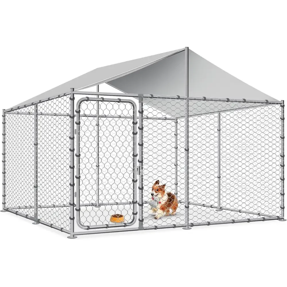 Sturdy Large Outdoor Dog Kennel with Galvanized Steel, UV-Resistant Cover, and Secure Lock (90x90x63 Inches)
Sturdy Large Outdoor Dog Kennel with Galvanized Steel, UV-Resistant Cover, and Secure Lock (90x90x63 Inches)