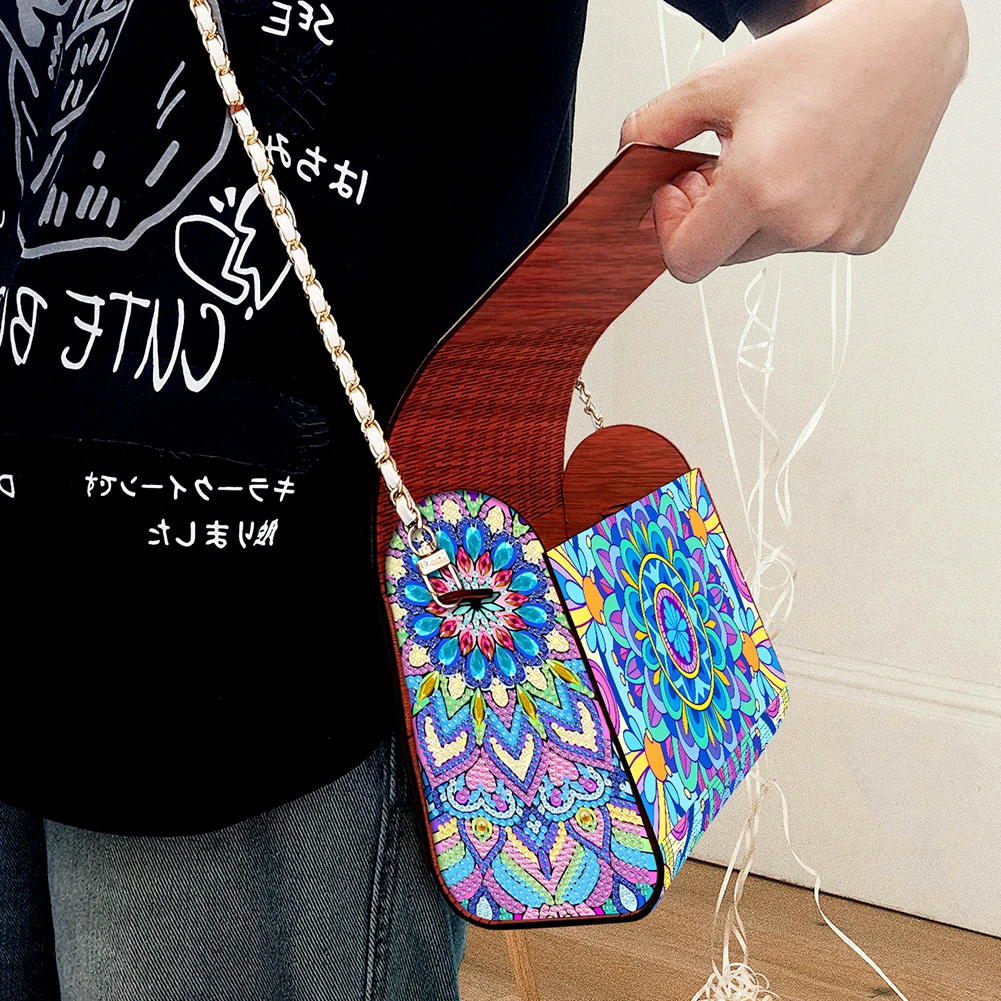 DIY Mandala Diamond Art Wooden Coin Pouch with Chain 5D Diamond Painting Purse
DIY Mandala Diamond Art Wooden Coin Pouch with Chain 5D Diamond Painting Purse