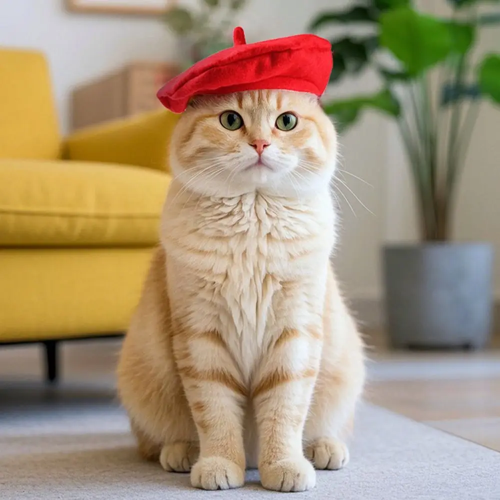 Durable Cute Cat Beret Hat Fashionable Red Black Cat Dog Caps Comfortable Breathable Cat Sunscreen Hat For Cat Dog
Durable Cute Cat Beret Hat Fashionable Red Black Cat Dog Caps Comfortable Breathable Cat Sunscreen Hat For Cat Dog