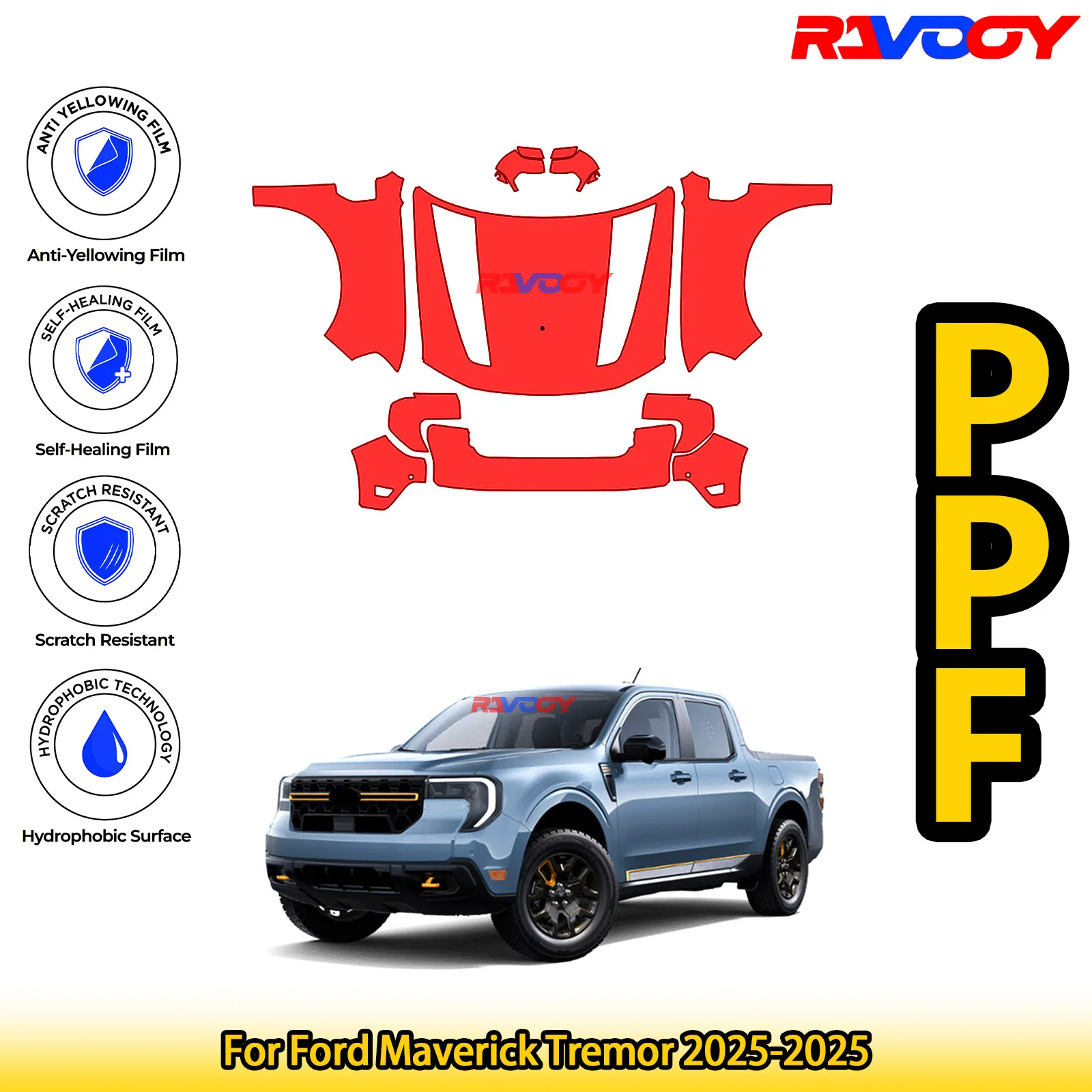 For Ford Maverick Tremor 2025-2025 Glossy Matte Black Precut front PPF Kit Paint Protection Film
For Ford Maverick Tremor 2025-2025 Glossy Matte Black Precut front PPF Kit Paint Protection Film