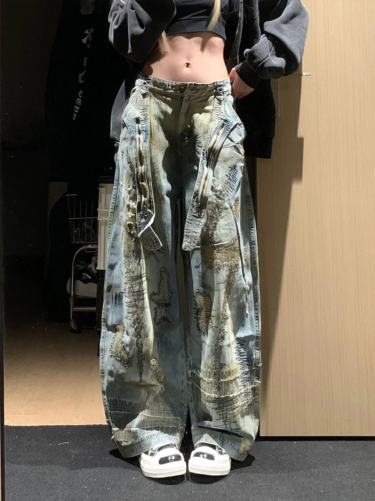 American High Street Vintage Design Jeans Women's Summer Hot Girl Embroidery Heavy Duty Dragging Long Pants Casual Loose Fit
American High Street Vintage Design Jeans Women's Summer Hot Girl Embroidery Heavy Duty Dragging Long Pants Casual Loose Fit