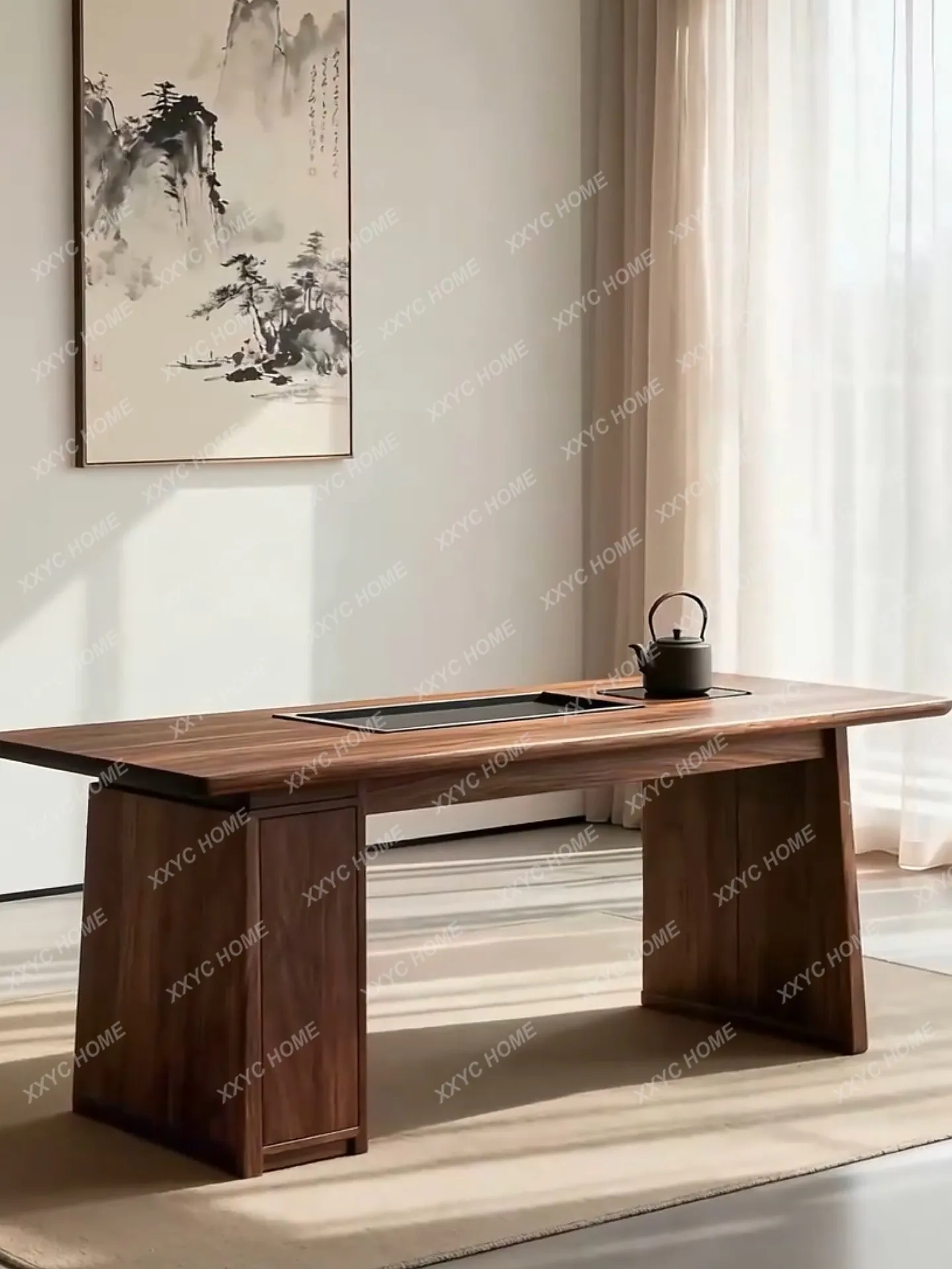 Minimalist solid wood tea table living room tea room kung fu tea table
Minimalist solid wood tea table living room tea room kung fu tea table