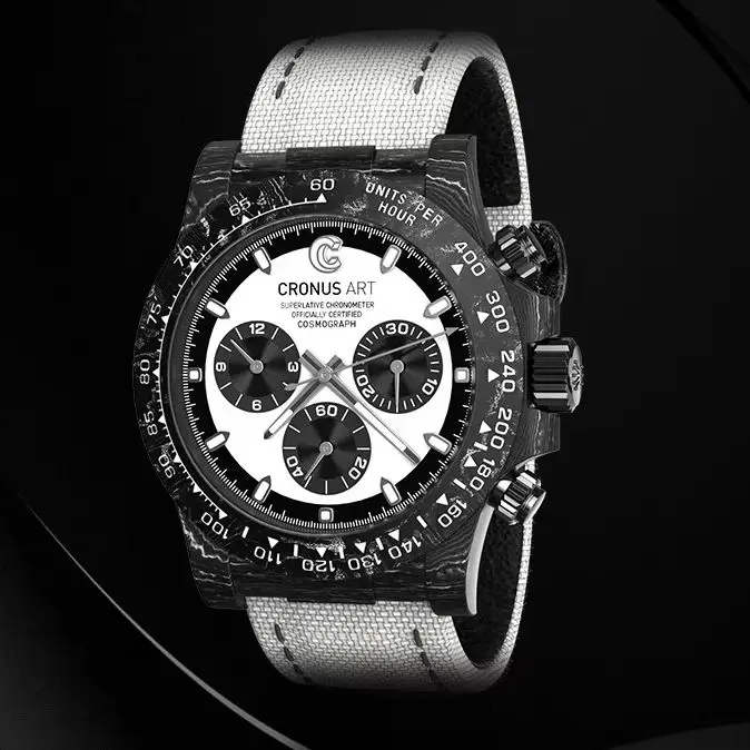 CRONUSART Men Chronograph Watch 40mm Automatic Mechanical Wristwatch Carbon Fiber Case Luminous Sapphire Mirror Canvas Strap
CRONUSART Men Chronograph Watch 40mm Automatic Mechanical Wristwatch Carbon Fiber Case Luminous Sapphire Mirror Canvas Strap