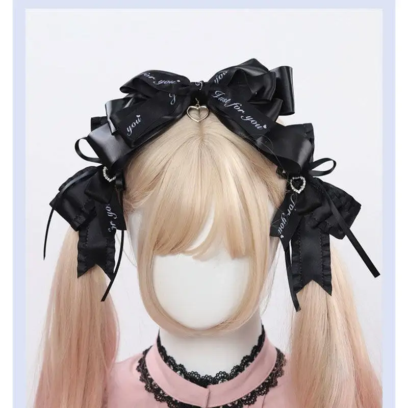 Dark Bow Hairpin Brooch Black Japanese Handmade Headdress Double Ponytail Hair Accessories for Women
Dark Bow Hairpin Brooch Black Japanese Handmade Headdress Double Ponytail Hair Accessories for Women