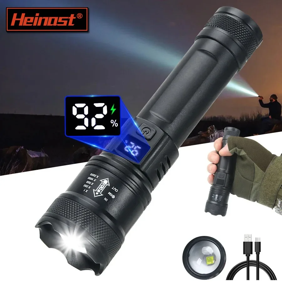 High Bright Led Flashlights Tactical Torch with Power Display Light USB Charging Camping Fishing Emergency Zoom Lantern
High Bright Led Flashlights Tactical Torch with Power Display Light USB Charging Camping Fishing Emergency Zoom Lantern