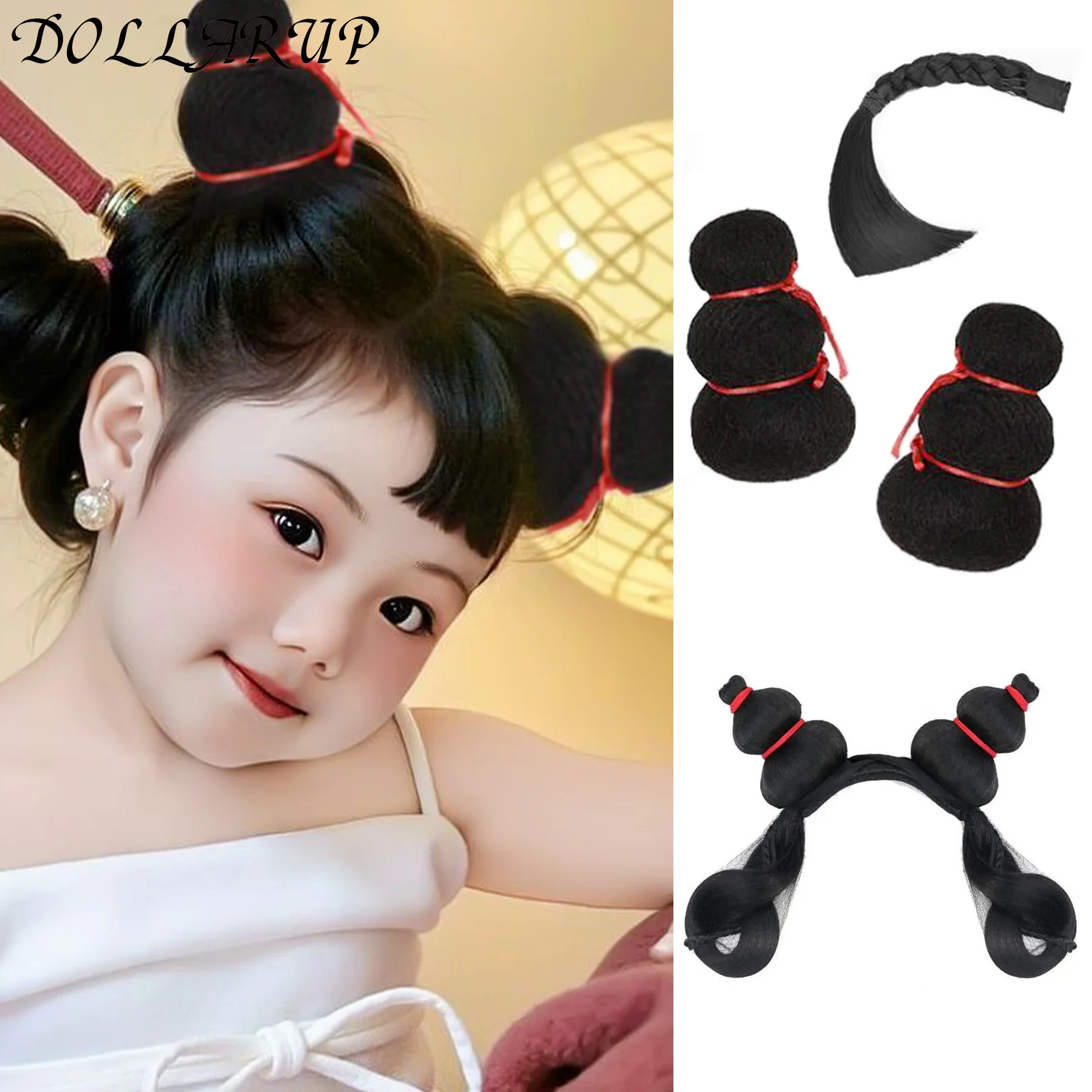 DOLLARUP New children's ancient costume Hanfu wig with Shiji Niangniang style antique hair accessory full hair COS
DOLLARUP New children's ancient costume Hanfu wig with Shiji Niangniang style antique hair accessory full hair COS