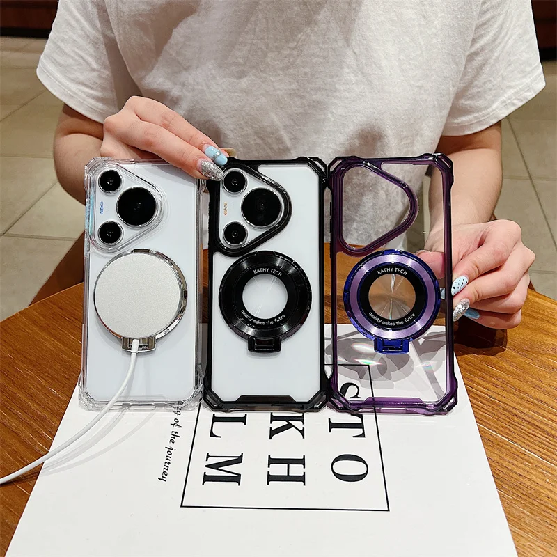 For Huawei P70 Ultra Pro Fashion Magnetic Transparent Phone Cas Four Corner Bumper Shock-Absorbing MagSafe Bracket Back Cover
For Huawei P70 Ultra Pro Fashion Magnetic Transparent Phone Cas Four Corner Bumper Shock-Absorbing MagSafe Bracket Back Cover