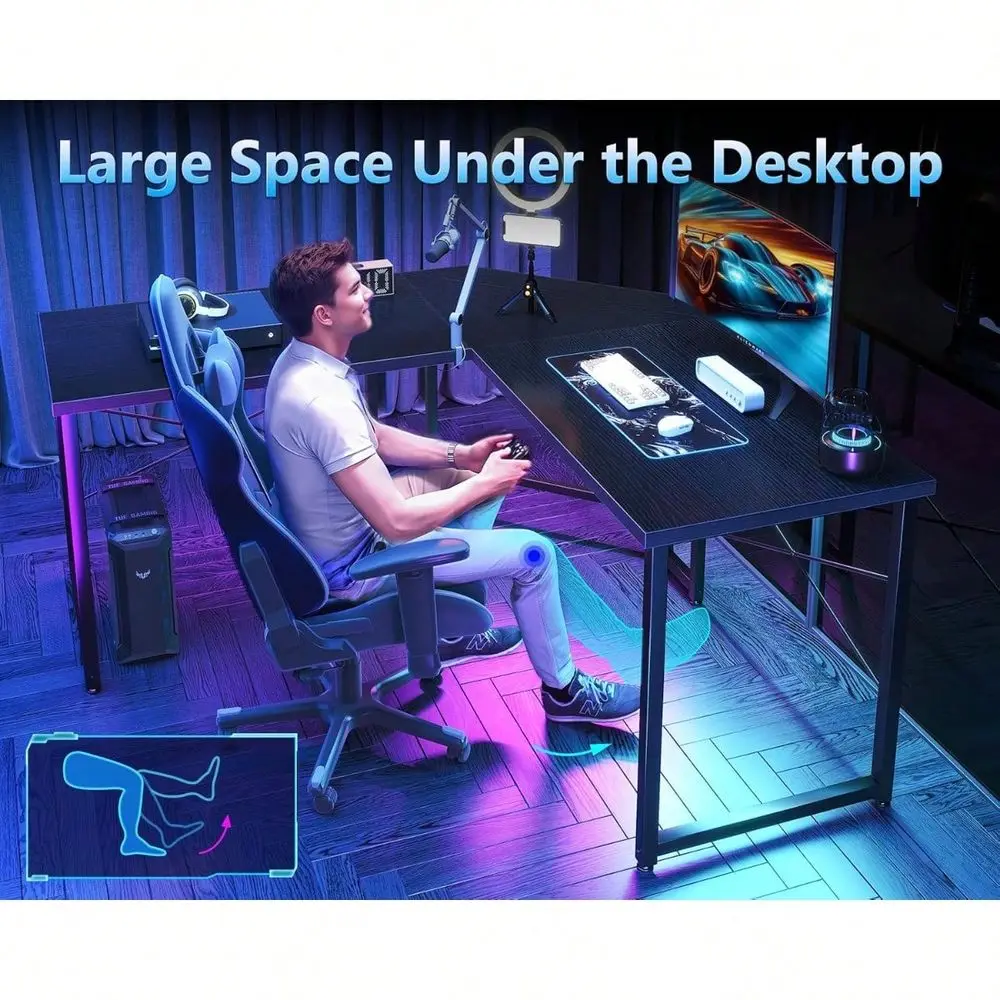 Inch L Shaped Gaming Desk, Computer Desk Table For Home Office Sturdy Writing Workstation, Classic Black
Inch L Shaped Gaming Desk, Computer Desk Table For Home Office Sturdy Writing Workstation, Classic Black