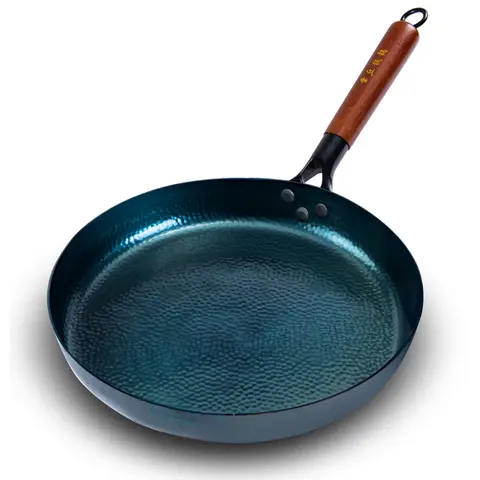 Cast Iron Frying Pan Hand hammering Uncoated Skillet Fried Egg Steak Kitchen Pan for Gas Stove Induction Cooker 30cm