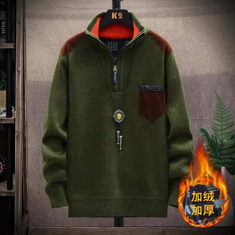 Вязаный свитер, осень-зима, мужской теплый свитер с высоким воротом, повседневный пуловер, приталенная куртка, мужской вязаный модный кардиган, свитера
Вязаный свитер, осень-зима, мужской теплый свитер с высоким воротом, повседневный пуловер, приталенная куртка, мужской вязаный модный кардиган, свитера