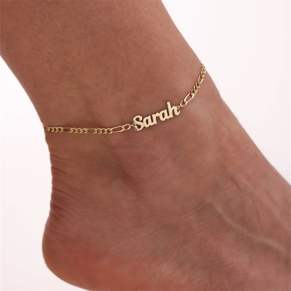 Personalized Name Anklet Summer Beach Jewelry Custom Initial Letter Ankle Bracelets for Women Figaro Chain Sandalias de Mujer
Personalized Name Anklet Summer Beach Jewelry Custom Initial Letter Ankle Bracelets for Women Figaro Chain Sandalias de Mujer