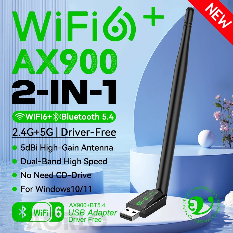900 Мбит/с WiFi6 адаптер Bluetooth 5,4 2,4G/5Ghz WiFi Dongle AX900 с антенной приемник беспроводной сетевой карты WIN10/11 драйвер бесплатно
900 Мбит/с WiFi6 адаптер Bluetooth 5,4 2,4G/5Ghz WiFi Dongle AX900 с антенной приемник беспроводной сетевой карты WIN10/11 драйвер бесплатно