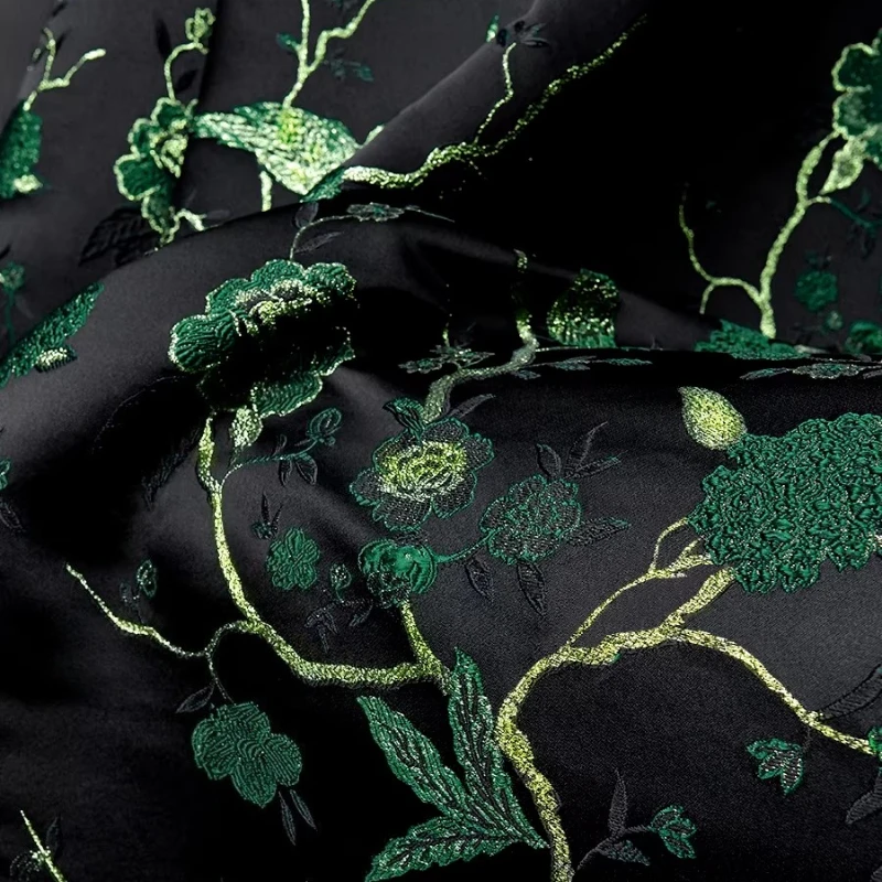 Green Floral Magpie Pattern Jacquard Fabric Chinese Style Curtains Hanfu Qipao Fashion Designer Handmade DIY Home Craft Material
Green Floral Magpie Pattern Jacquard Fabric Chinese Style Curtains Hanfu Qipao Fashion Designer Handmade DIY Home Craft Material