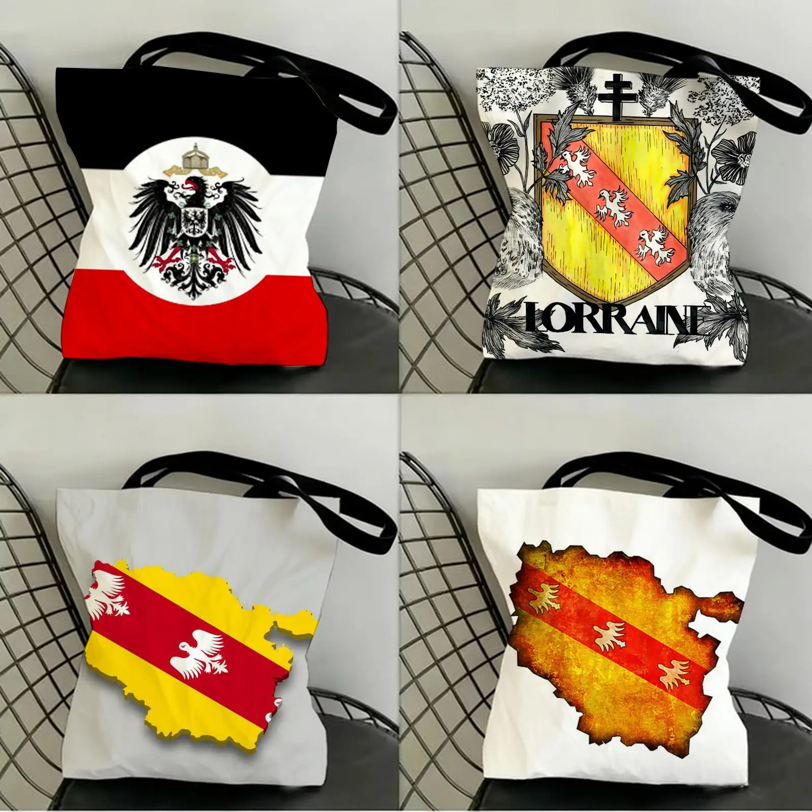 France Lorraine region Storage Bags Canvas Double-Sided Print Shopping Bag Large Capacity Aesthetic Reusable Tote Bag
France Lorraine region Storage Bags Canvas Double-Sided Print Shopping Bag Large Capacity Aesthetic Reusable Tote Bag