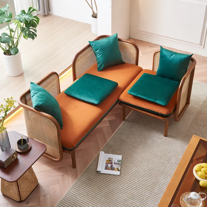 2023 New Rattan Sofa Home Living Room Simple Solid Wood Sofa Wabi Sanfeng Homestay Princess Reclining Chair Combination
2023 New Rattan Sofa Home Living Room Simple Solid Wood Sofa Wabi Sanfeng Homestay Princess Reclining Chair Combination