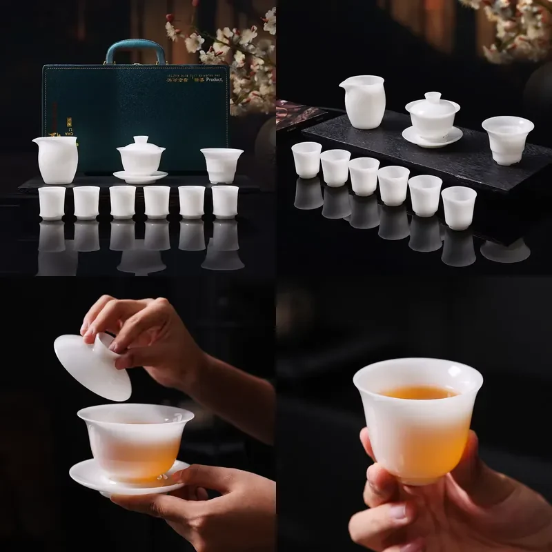 【CHIMU HOME】 High-end Kung Fu Set for Ice Seed Pu Jade Ceramic White Porcelain Filter Set Gift for Office Home Use
【CHIMU HOME】 High-end Kung Fu Set for Ice Seed Pu Jade Ceramic White Porcelain Filter Set Gift for Office Home Use