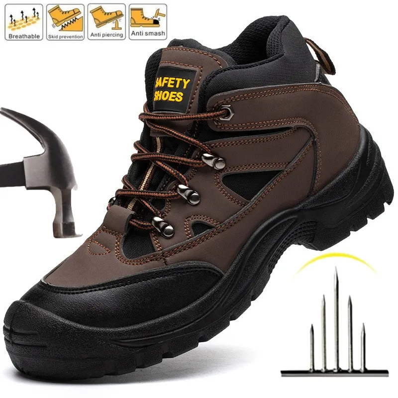 Outdoor Men Work Boots Safety Shoes Indestructible Slip Resistant Shoes Anti-smash Anti-puncture Work Shoes Brown Boots
Outdoor Men Work Boots Safety Shoes Indestructible Slip Resistant Shoes Anti-smash Anti-puncture Work Shoes Brown Boots