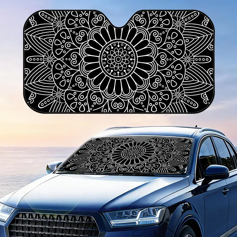 Black And White Geometric Sun Visor Car Front Windshield Sun Shade Foldable Reflective UV Protection Heat Insulation Cover
Black And White Geometric Sun Visor Car Front Windshield Sun Shade Foldable Reflective UV Protection Heat Insulation Cover