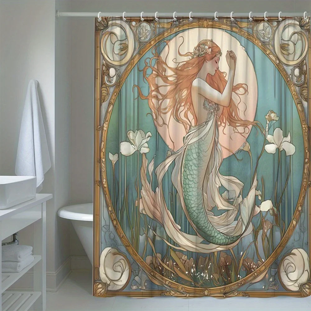 1pc Mermaid Watercolor Style Shower Curtain Bathroom Decor Polyester Fabric with 12 Hooks 70.8x70.8 Inches
1pc Mermaid Watercolor Style Shower Curtain Bathroom Decor Polyester Fabric with 12 Hooks 70.8x70.8 Inches