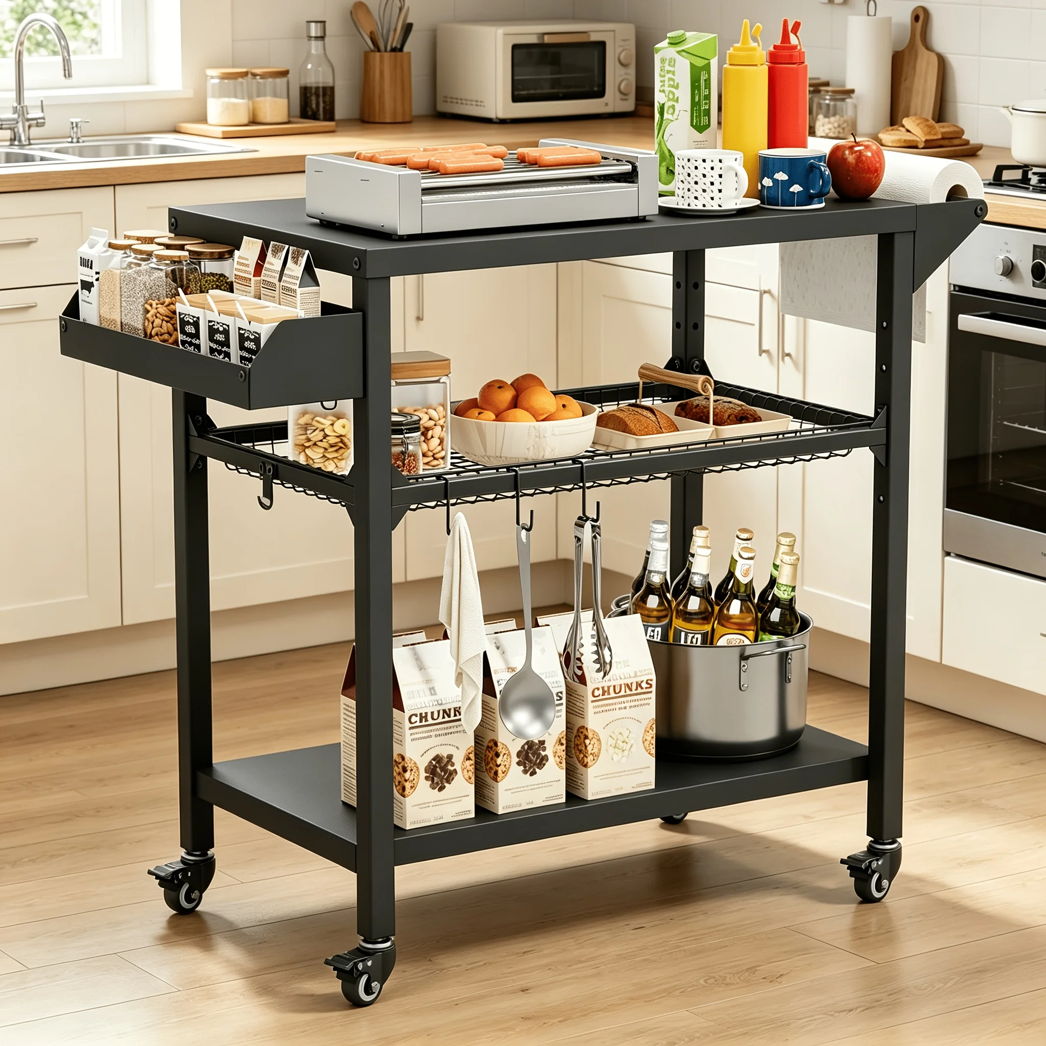 Outdoor Grill Table with Wheels, Kitchen Cooking Prep Table Movable BBQ Grill Cart for Garden, Camping,Home Party,Bar,Pizza Oven
Outdoor Grill Table with Wheels, Kitchen Cooking Prep Table Movable BBQ Grill Cart for Garden, Camping,Home Party,Bar,Pizza Oven