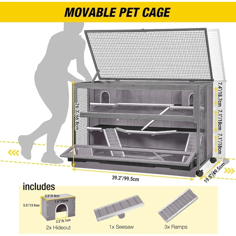 Hamster Cage Guinea Pig Cage Metal Frame Rat House With Aluminium Alloy Edge With Hideout, Seesaws, Leak Proof Plastic Tray, Mo
Hamster Cage Guinea Pig Cage Metal Frame Rat House With Aluminium Alloy Edge With Hideout, Seesaws, Leak Proof Plastic Tray, Mo