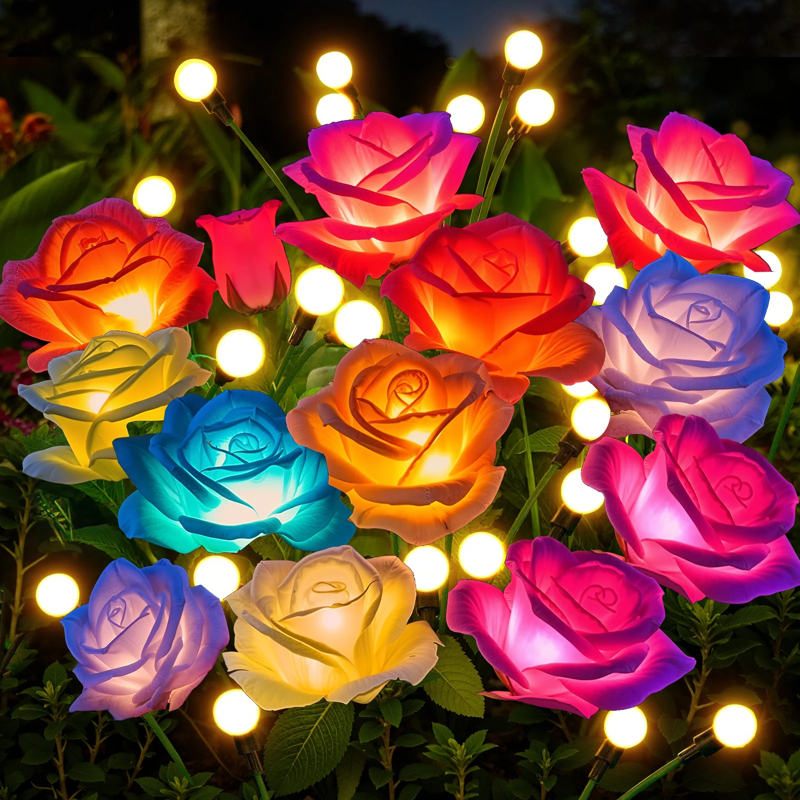 4/8 Pack Solar Rose & Firefly Swing Lights, 7-Color Changing Outdoor Solar Lights for Garden/Patio/Holiday Decor & Gifts
4/8 Pack Solar Rose & Firefly Swing Lights, 7-Color Changing Outdoor Solar Lights for Garden/Patio/Holiday Decor & Gifts