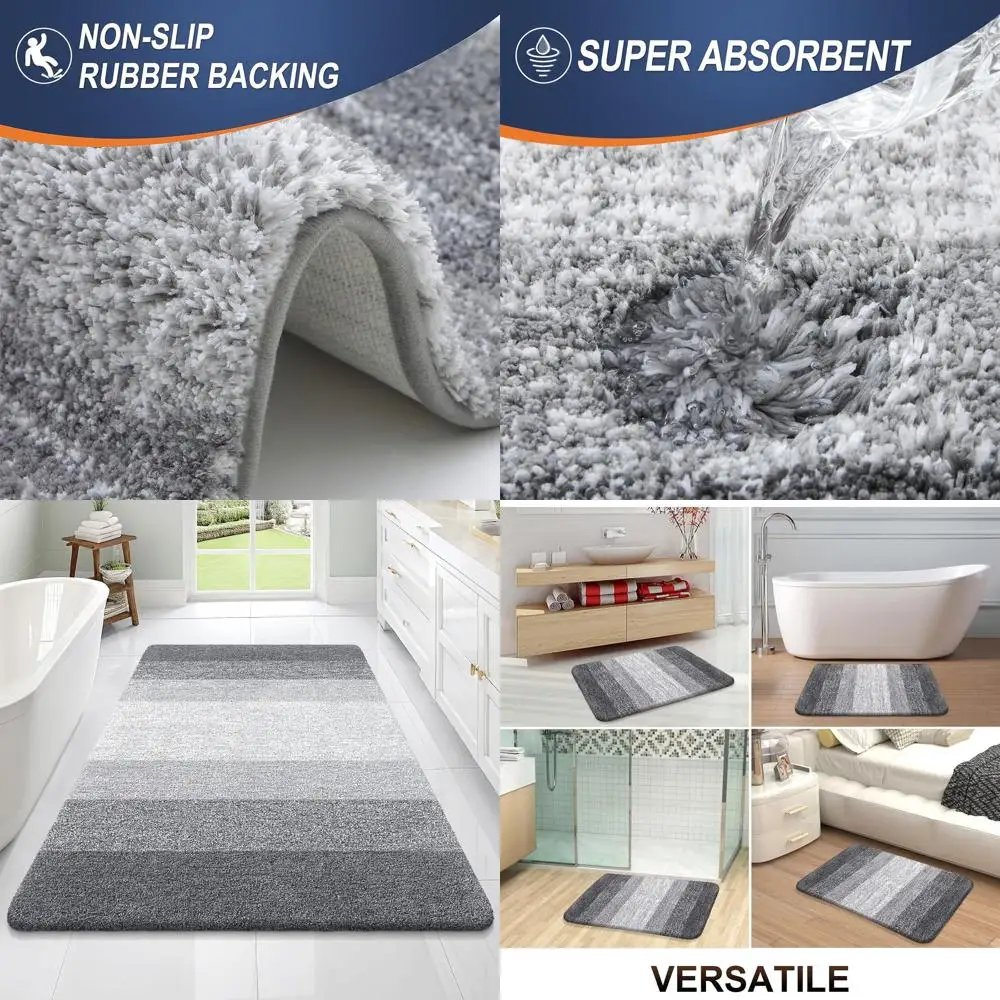 70x46cm Ultra Soft Absorbent Microfiber Bathroom Rugs with Rubber Backing, Quick Dry, Machine Washable for Bath, Shower, Home De
70x46cm Ultra Soft Absorbent Microfiber Bathroom Rugs with Rubber Backing, Quick Dry, Machine Washable for Bath, Shower, Home De