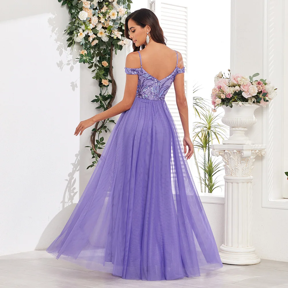 Elegant Evening Dress with Shoulder Baring Strap Double V-Neck Embroidery Sequin Patchwork Party Gown Chinese Silk Square Neck
Elegant Evening Dress with Shoulder Baring Strap Double V-Neck Embroidery Sequin Patchwork Party Gown Chinese Silk Square Neck