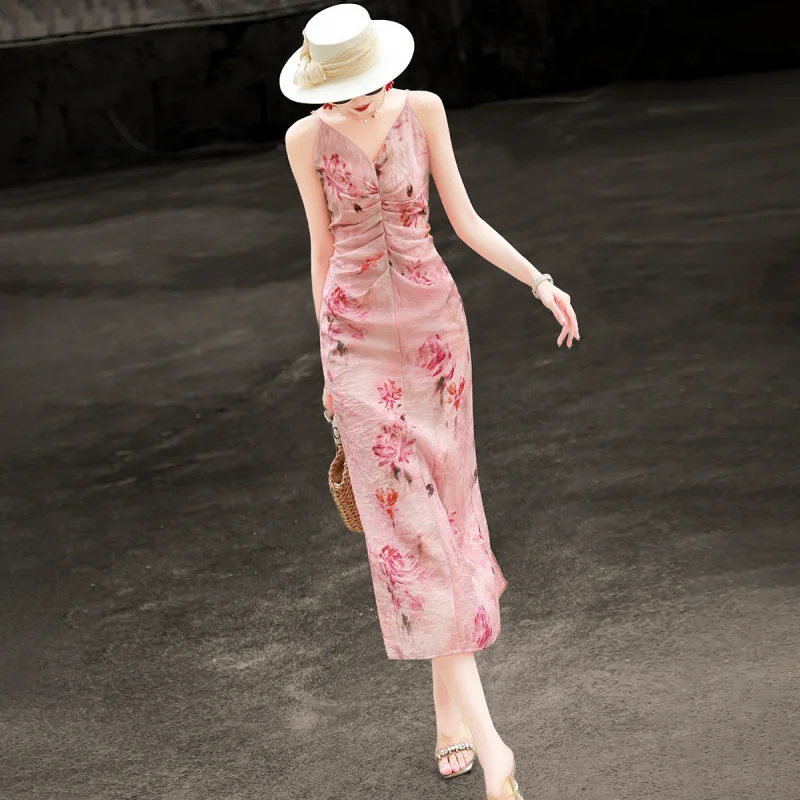 MEXCOCO 2026 Summer New Arrival Women's Ruched Split Hem Lyocell Slim Fit Camisole Dress Elegant Feminine Dress
MEXCOCO 2026 Summer New Arrival Women's Ruched Split Hem Lyocell Slim Fit Camisole Dress Elegant Feminine Dress