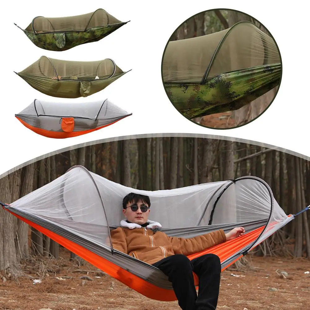 Automatic Quick Set Up Hammock With Mosquito Net 210T Nylon 2 Person Outdoor Camping Anti-mosquito Hammock Travel Hiking Gear
Automatic Quick Set Up Hammock With Mosquito Net 210T Nylon 2 Person Outdoor Camping Anti-mosquito Hammock Travel Hiking Gear
