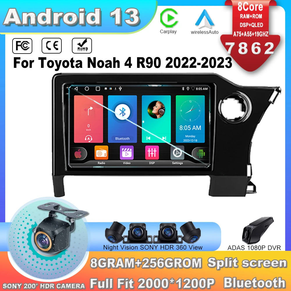 Car Radio For Toyota Noah 4 R90 2022-2023 Right hand driver Multimedia Video Player Navigation Stereo Carplay GPS 7862 2K Screen
Car Radio For Toyota Noah 4 R90 2022-2023 Right hand driver Multimedia Video Player Navigation Stereo Carplay GPS 7862 2K Screen