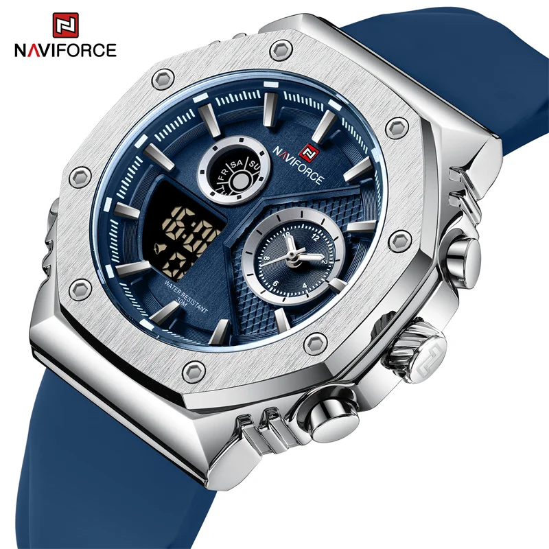 2023 NAVIFORCE Military Sport Men's Watch Luminous Dial Man Clock Silicone Strap Waterproof Calendar Men Quartz Wristwatches
2023 NAVIFORCE Military Sport Men's Watch Luminous Dial Man Clock Silicone Strap Waterproof Calendar Men Quartz Wristwatches