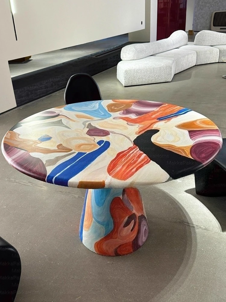 Creative painting round solid wood personalized oil painting art round dining table
Creative painting round solid wood personalized oil painting art round dining table