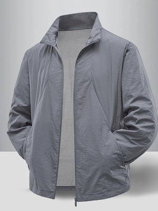Новая летняя мужская ультратонкая куртка из ледяного шелка 2025 года с воротником-стойкой, для активного отдыха, с защитой от УФ-излучения, модная солнцезащитная куртка
Новая летняя мужская ультратонкая куртка из ледяного шелка 2025 года с воротником-стойкой, для активного отдыха, с защитой от УФ-излучения, модная солнцезащитная куртка