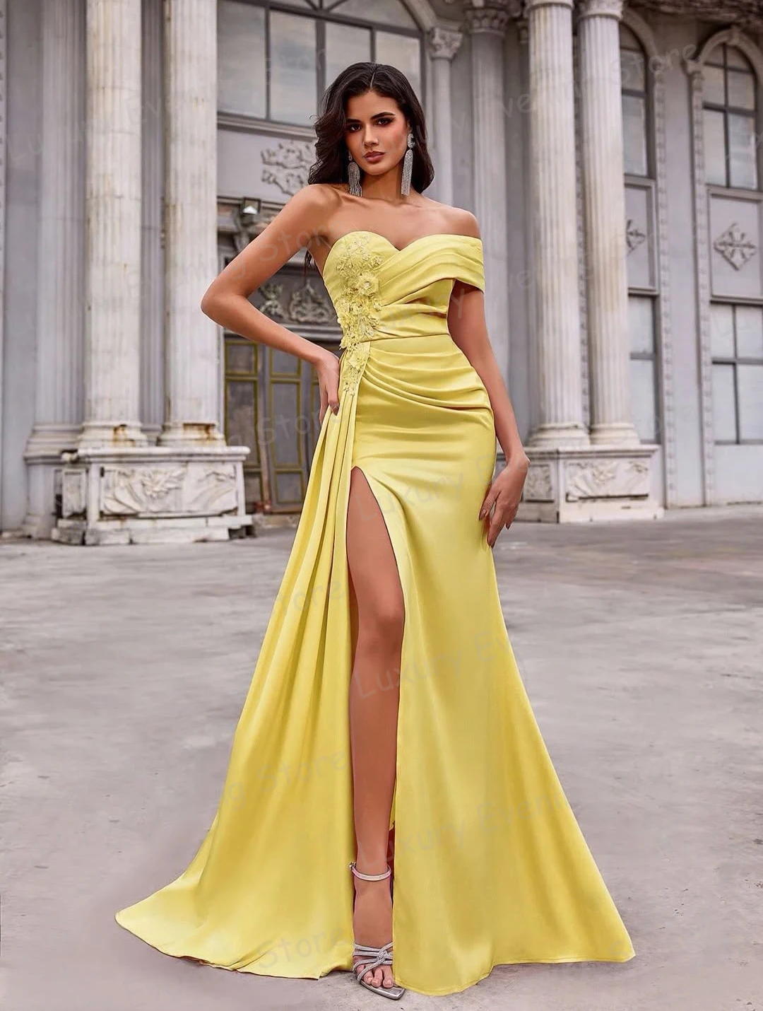 Luxury Yellow Evening Dresses Woman's Mermaid Sweetheart Sexy Side Split Prom Gowns Fashion Party Customized Vestidos De Noche
Luxury Yellow Evening Dresses Woman's Mermaid Sweetheart Sexy Side Split Prom Gowns Fashion Party Customized Vestidos De Noche